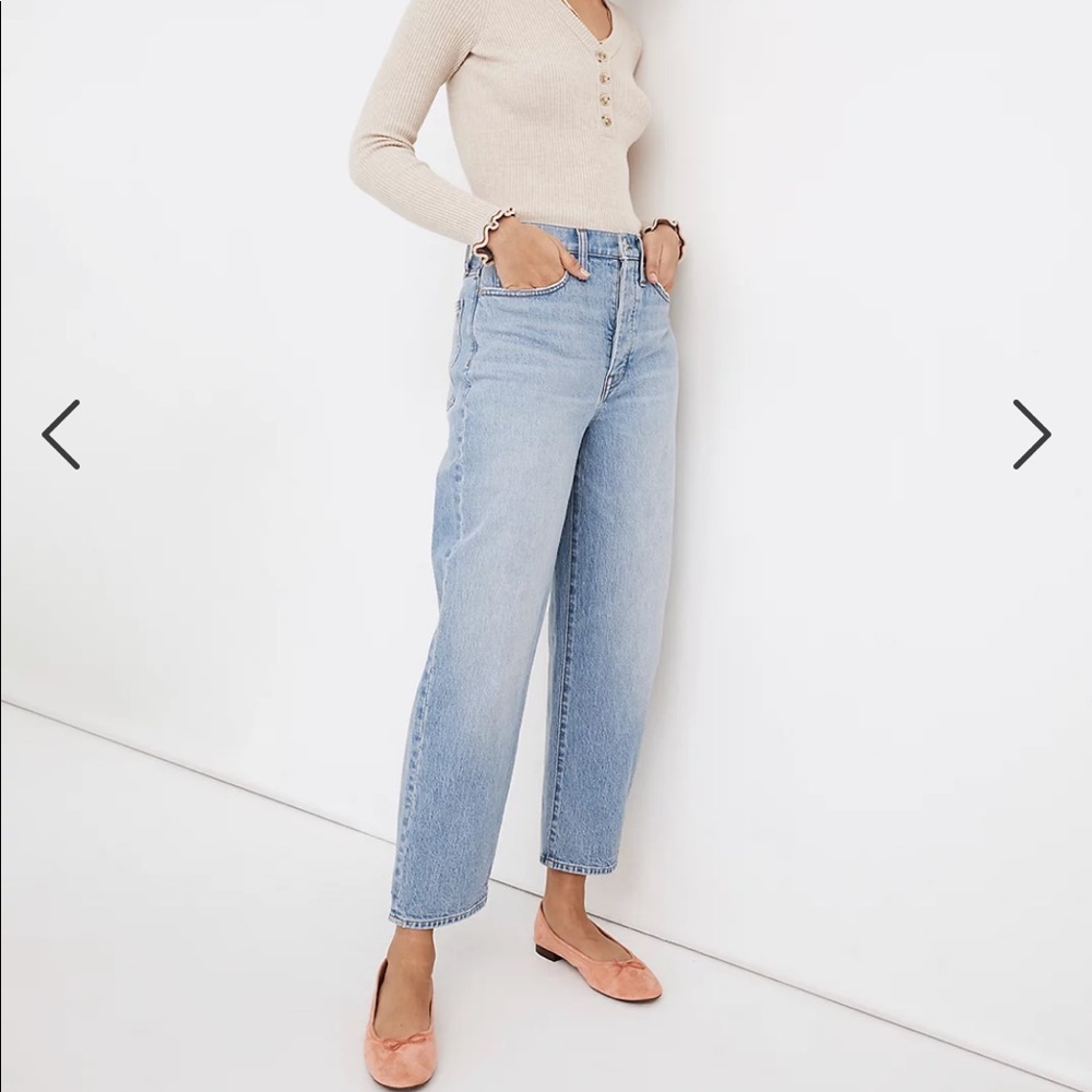 Madewell Balloon Jeans 28 Tall Hewes wash